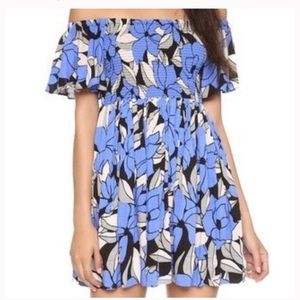 Free People Off Shoulder Blue Black Tunic Dress